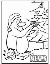 Penguin Coloring Pages Christmas Club Printable Kids Colouring Print Adults Color Puffle Popular Cartoon Getcoloringpages Coloringtop sketch template
