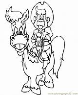 Coloring Cowboy Pages Cowboys Printable Color Cartoons Online sketch template