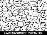 Coloring Pages Marshmallow Doodle Printable Kawaii Cute Marshmallows Clipart Kids Etsy Moj Adults Print Color Webstockreview Doodles Food Drawing Sheets sketch template