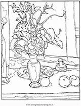 Cezanne Vaso Colorare Disegni Misti Quadri Famosi Arcimboldo Quadro Disegnidacoloraregratis Claude Monet Morta Opere Picasso sketch template