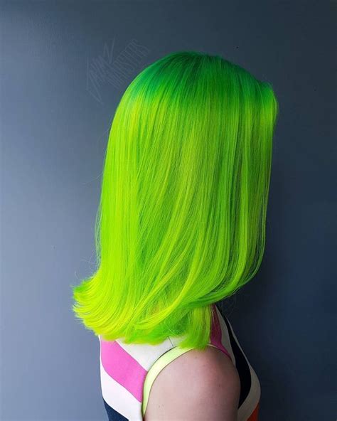 Neon Green Hair By Jaymz Marsters Neon Green Hair Green Hair Colors