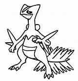 Pokemon Sceptile Coloring Pages Jungko Drawings Pokémon Morningkids sketch template