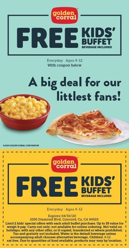 golden corral coupon code  kids buffet beverage included