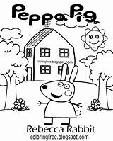 Peppa Rabbit Eat sketch template