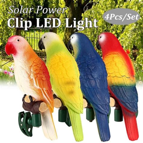 bird parrot lamp solar power led light outdoor garden landscape night lamp decor ebay