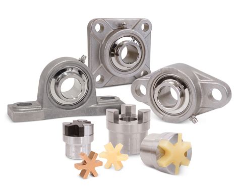 stainless steel mounted bearings  shaft couplings  washdown applications