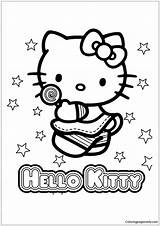 Coloring Kitty Hello Cute Pages Dinokids Color Printable Close sketch template