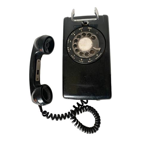 vintage  black rotary wall phone chairish