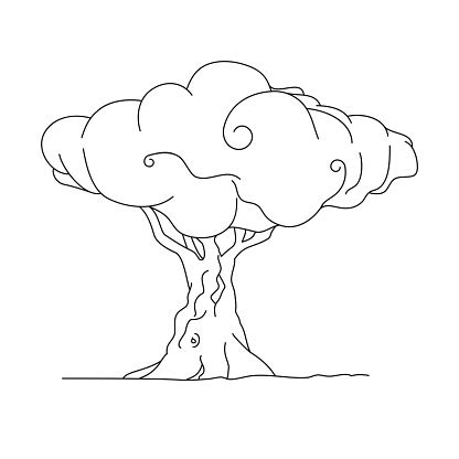 tree  coloring book page stock illustration  image