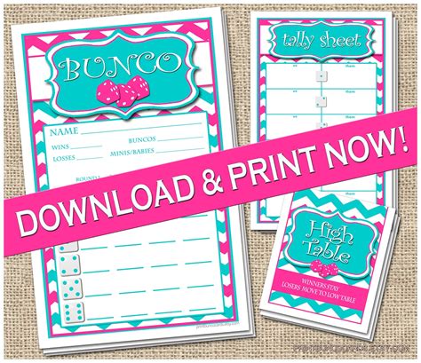 printable bunco cards bunko scorecards score sheets printables etsy