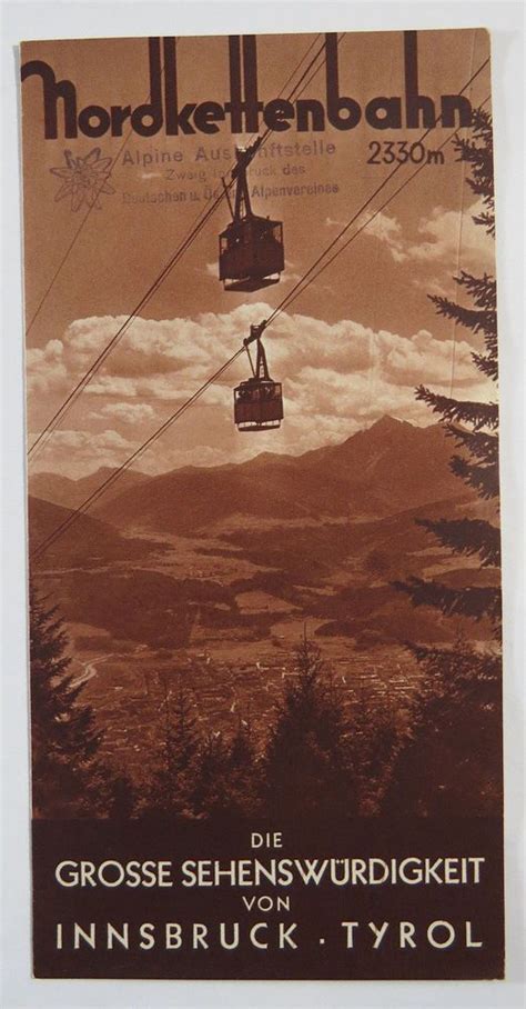 Vtg Tyrol Travel Brochure Nordkettenbahn Innsbruck Tourist Skiing