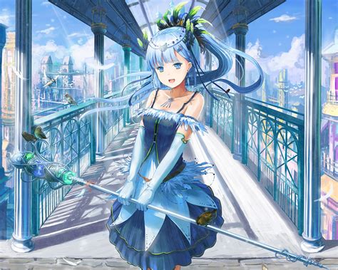 Download 1800x1440 Anime Girl Fantasy World Blue Hair