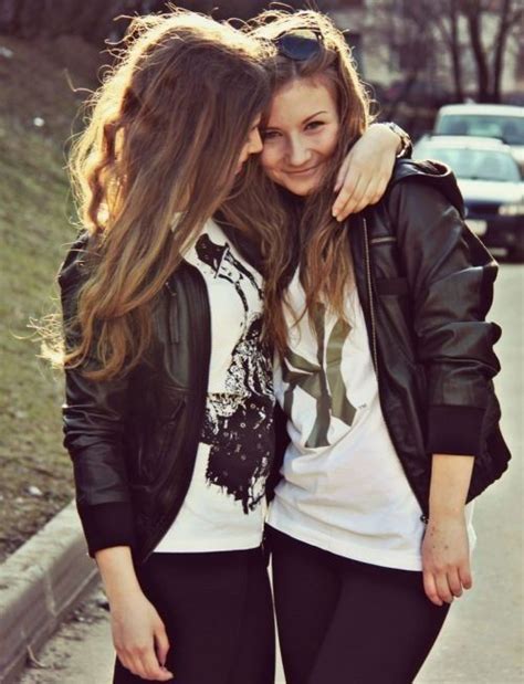 leather jacket twins looking for women girl couple beautiful love