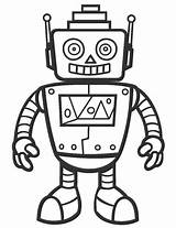 Robot Coloring Pages Happy Printable sketch template
