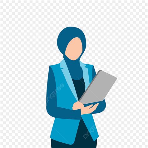 Sekretaris Karakter Hijab Dengan Karakter Kerja Jilbab Png Dan