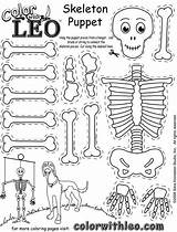 Skeleton Puppet Preschool Coloring Skeletons Muertos School Puppets Ezequiel Bones Calaca Skelett Skulls Squelette Esqueleto sketch template