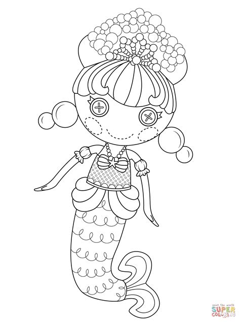 lalaloopsy bubbly mermaid coloring page  printable coloring pages