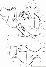 Horton Elephant Coloring Pages Dots Dot Shocked Connect Kids Getdrawings Drawing sketch template