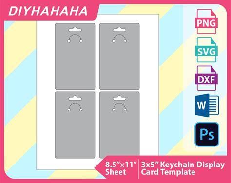 printable keychain display card template templates printable
