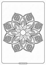 Coloring Adult Mandala Floral Printable sketch template