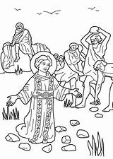 Coloring Stephen Stoning Pages Paul Saint Saints Bible St Saul Kids School Jesus Christian Sunday sketch template