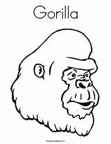 Coloring Gorilla Pages Ape Face Drawing Baby Cartoon Cliparts Silverback Head Printable Clipart Noodle Print Finish Getcolorings Outline Color Twistynoodle sketch template