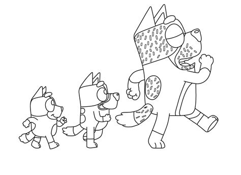 printable bluey family colouring pages