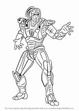 Mortal Kombat Sektor Draw Drawing Step Tutorials Drawingtutorials101 sketch template