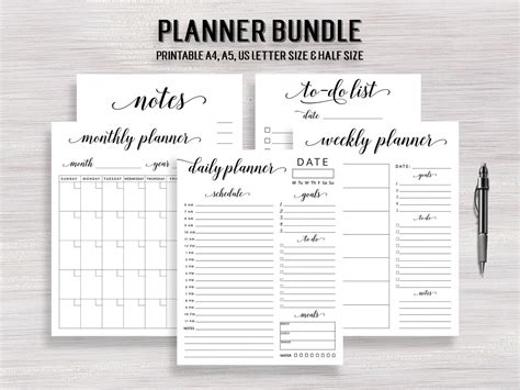 create   planner inserts  printable   calendar