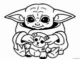 Coloring Grogu Yoda Baby Mandalorian sketch template