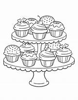 Coloring Cupcakes Pages Trays Story Two Tray Drawing Netart Getdrawings sketch template