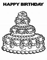 Cake Coloring Birthday Pages Expensive Happy Printable Drawing Color Netart Getdrawings Getcolorings sketch template