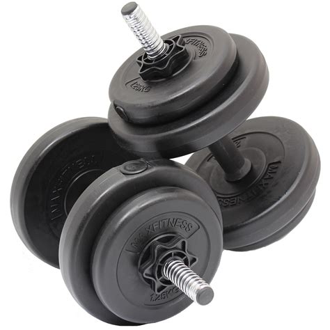 max fitness 15kg dumbbell free weights set home gym workout training
