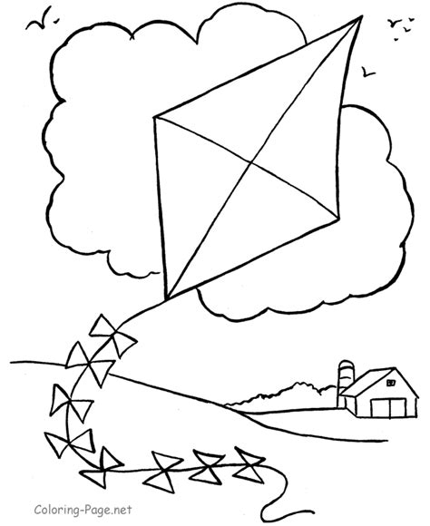 kite flying coloring pages coloring home