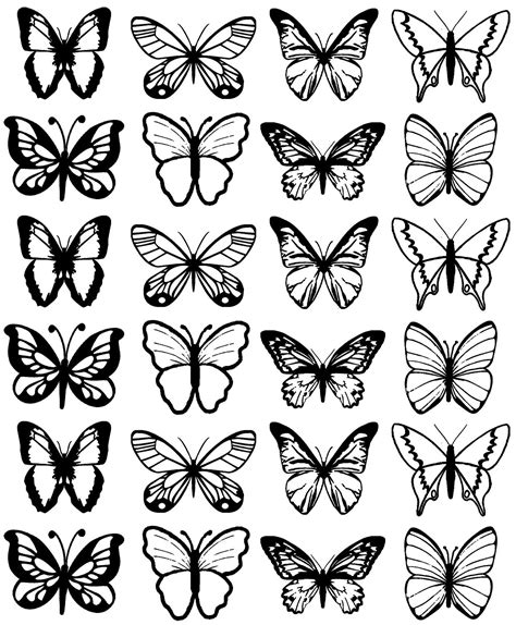 black white butterfly edible cup cake toppers party wedding