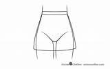 Anime Step Skirt Draw Drawing Skirts Animeoutline Line sketch template