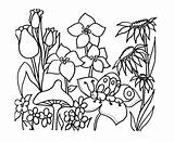 Coloring Garden Pages Flower Spring Kids Printable Colouring Flowers Drawing Clipart Color Drawings Preschool Outline Protein Children Cliparts Clip Gardens sketch template