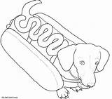 Coloring Dog Pages Hot Dogs Weiner Printable Cute Boxer Wiener Colouring Color Cartoon Print Puppy Dachshund Drawing Weenie Sheets Halloween sketch template