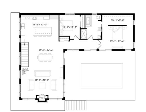 contemporary style house plan  beds  baths  sqft plan    shaped house plans