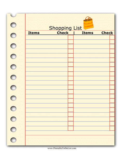 shopping list template beige  printable  templateroller