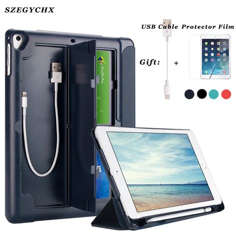 case   ipad       pencil holder sxegych pu leather smart stand