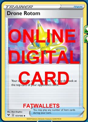 drone rotom  vivid voltage pokemon  digital card ebay