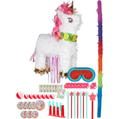 party city sparkling unicorn pull string pinata kit includes bat