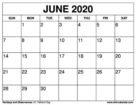 june calendar  printable calendar printable