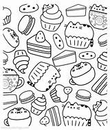 Pusheen Sandwiches Hamburger Xcolorings sketch template