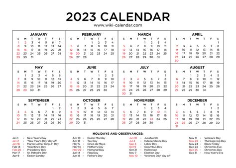 year  calendar printable  holidays wiki calendar eachamps