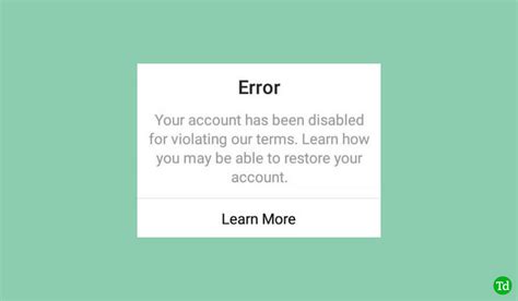 fix your account has been disabled for violating our terms on instagram