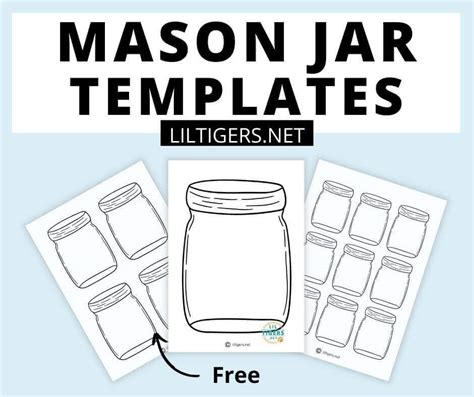 printable mason jar templates lil tigers lil tigers