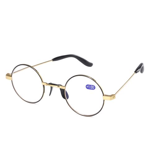kcasa retro anti blue round frame presbyopic reading glasses at banggood