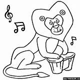 Coloring Pages Music Instruments Bongos Lion Color Thecolor sketch template
